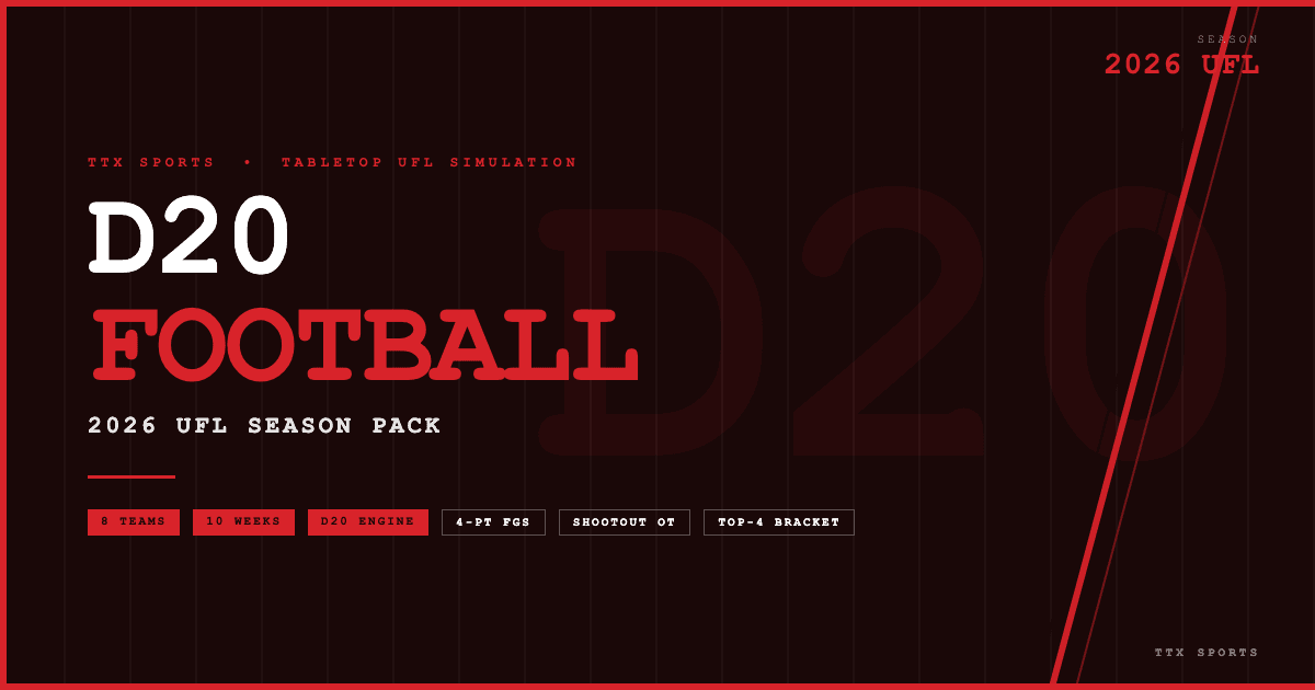 D20 Football: The 2026 UFL Season Is Now a Tabletop Game