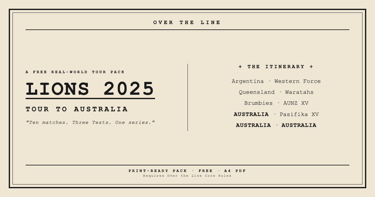 Over the Line - Lions 2025 Tour to Australia (Free Pack)