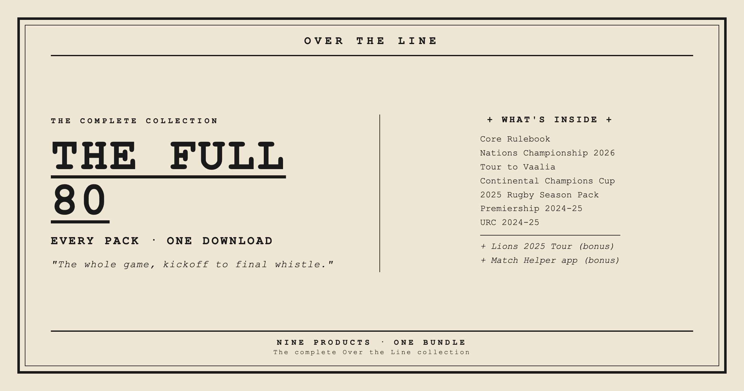 The Full 80 - The Complete Over the Line Collection