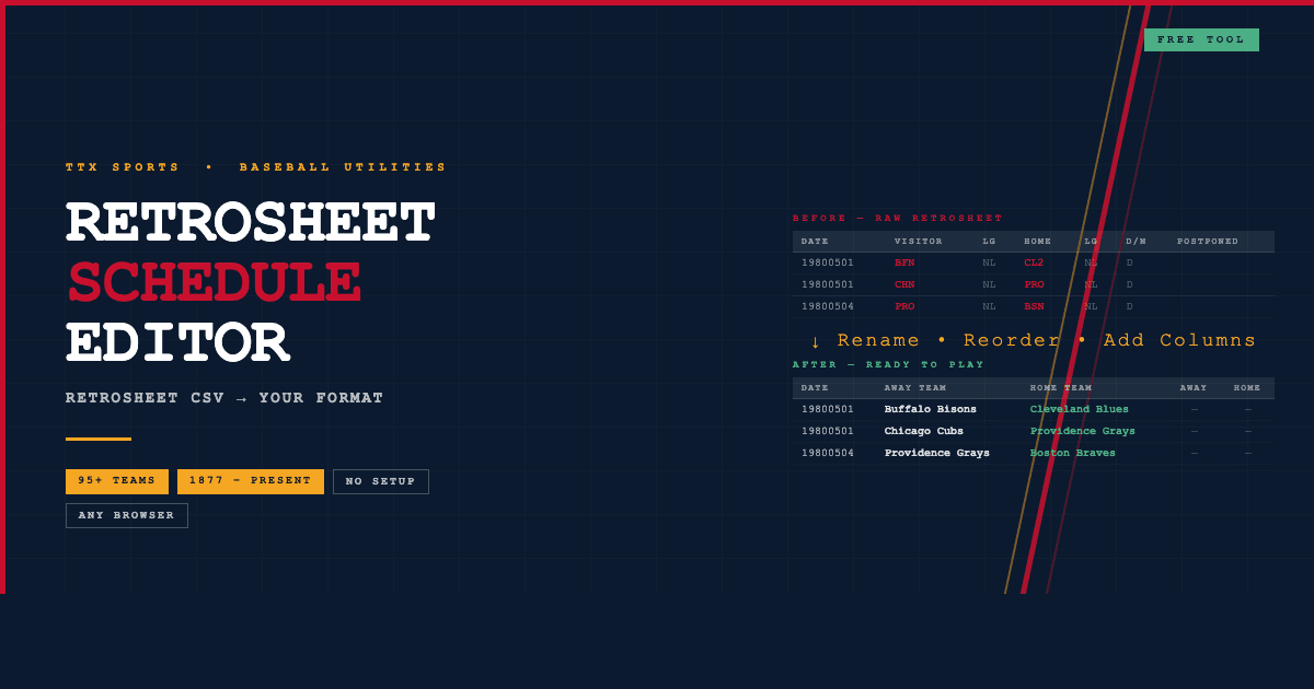 Retrosheet Schedule Editor — Browser Tool