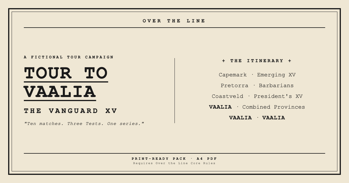 Over the Line - Tour to Vaalia (The Vanguard XV)