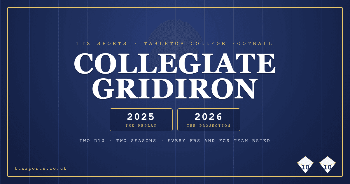 Collegiate Gridiron: two college football seasons on two d10