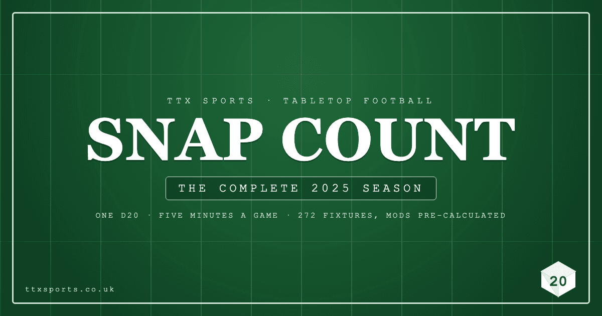Snap Count: a Whole NFL Season With One d20